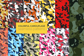 design and redesign camouflage seamless pattern for you