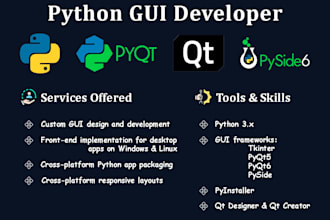create guis using python with pyqt5, pyqt6 and tkinter