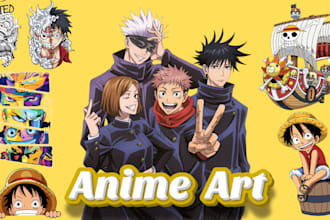 draw anime art, in naruto, onepiece, jjk style, sticker, oc, chibi for you