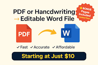 convert PDF or handwritten notes to editable word docs with bonus pages included