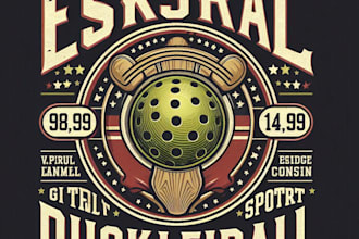 design a vintage pickleball logo and custom t shirt graphic