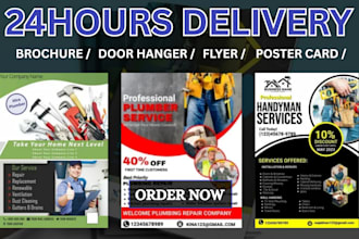 custom flyer design for plumber, electrician, and handyman services