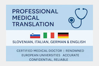 doctor with eu experience and translation in 5 languages