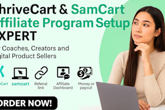 set up your affiliate program and referral system in thrivecart or samcart