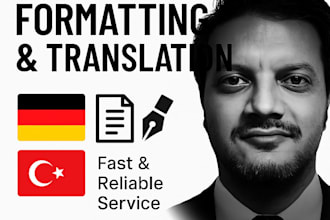 format, proofread and translate your documents german or turkish