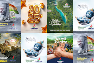 design festival and awareness posters for social media