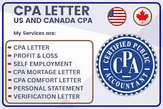 write sign US CPA letter comfort letter CPA verification letter profit loss