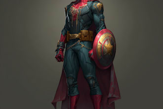 design cool superhero character art