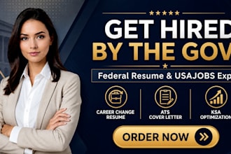 write a federal resume, career change resume, and ats cover letter for usajobs