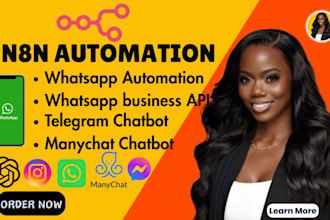 build n8n automation, whatsapp chatbot, voice ai agent, crm workflows