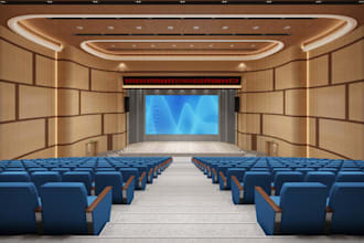 decorate 3d wedding hall, restaurant design, city hall interior, conference hall