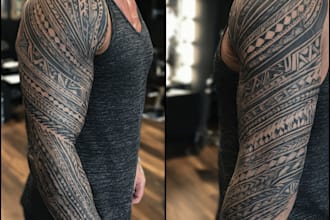 create your custom tribal polynesian tattoo sleeve