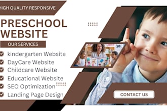 design kindergarten, daycare, childcare, preschool, lms, educational website