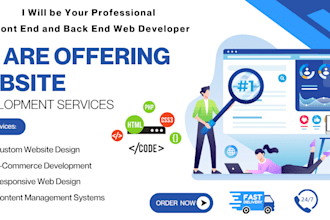 be your professional front end and back end web developer