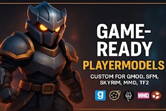 create game ready 3d player character sfm model gmod mmd skyrim garry mod tf2