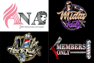 design custom barber, barbershop, spa and beauty salon logo