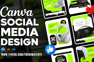 create custom canva social media designs, posts, and templates