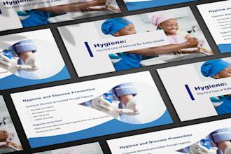design medical presentation, scientific research health care canva presentation