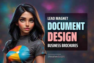 create pdf lead magnet, document design, company brochure, business profile