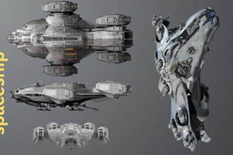 create 3d spaceship, vehicle, starship, aircraft, and more