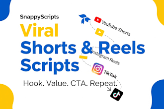 write viral youtube shorts or instagram reels scripts with hooks and ctas