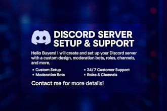 build a custom discord server with roles, channels, bots, and support