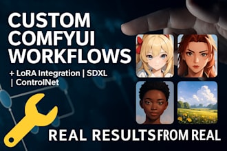 create custom comfyui workflows and train lora models for ai art, controinet ai