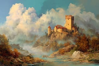 draw a natural landscape and background illustration