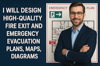 design 3d fire evacuation plans and emergency exit maps for airbnb and buildings