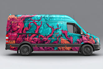 design a custom vehicle wrap, car