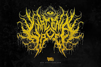 create death metal, black metal, and brutal death metal logo