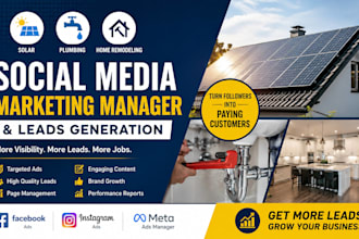 solar plumbing home remodeling social media marketing manager leads generation