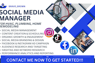 hvac plumbing home remodeling social media marketing manager leads generation
