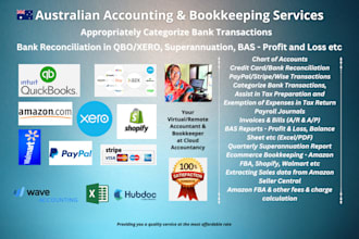 do australian bookkeeping, bank reconciliation, super, bas, profit n loss, gst