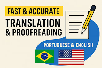translate, edit, and proofread texts in portuguese and english