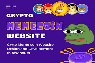 create crypto memecoin landing page meme coin website ico, presale token website