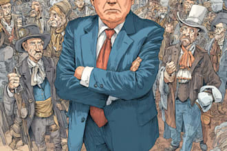 create a political or satirical cartoon