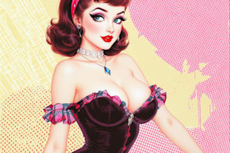 draw a pin up girl and pin up girl illustration