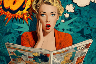 design retro vintage illustration retro comic book pop art, retro vintage poster