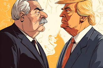 create a political cartoon or editorial illustration