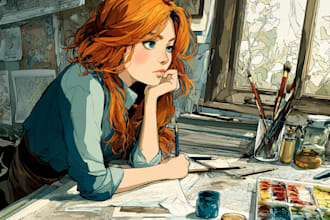 color your illustration for books or comics