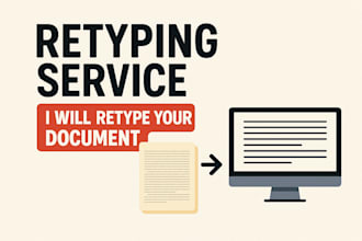 retype or rewrite scanned or handwritten documents