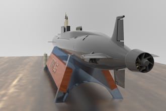 model a detailed 3d printable military vehicle or submarine