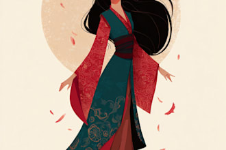 draw a gorgeous disney style cartoon portrait