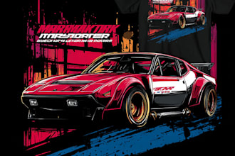 draw car vector illustration automotive for t shirt design