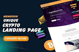 create crypto memecoin landing page meme coin website design and development