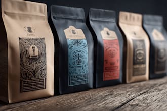 do professional coffee packaging design and custom labels