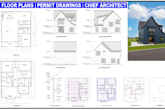 create architectural drawing, permit blueprint in chief architect very fast