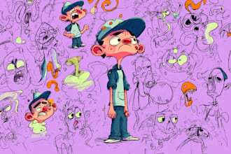 design doodle art illustration, cartoon character for you