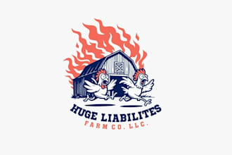 design cool funny farm business logo